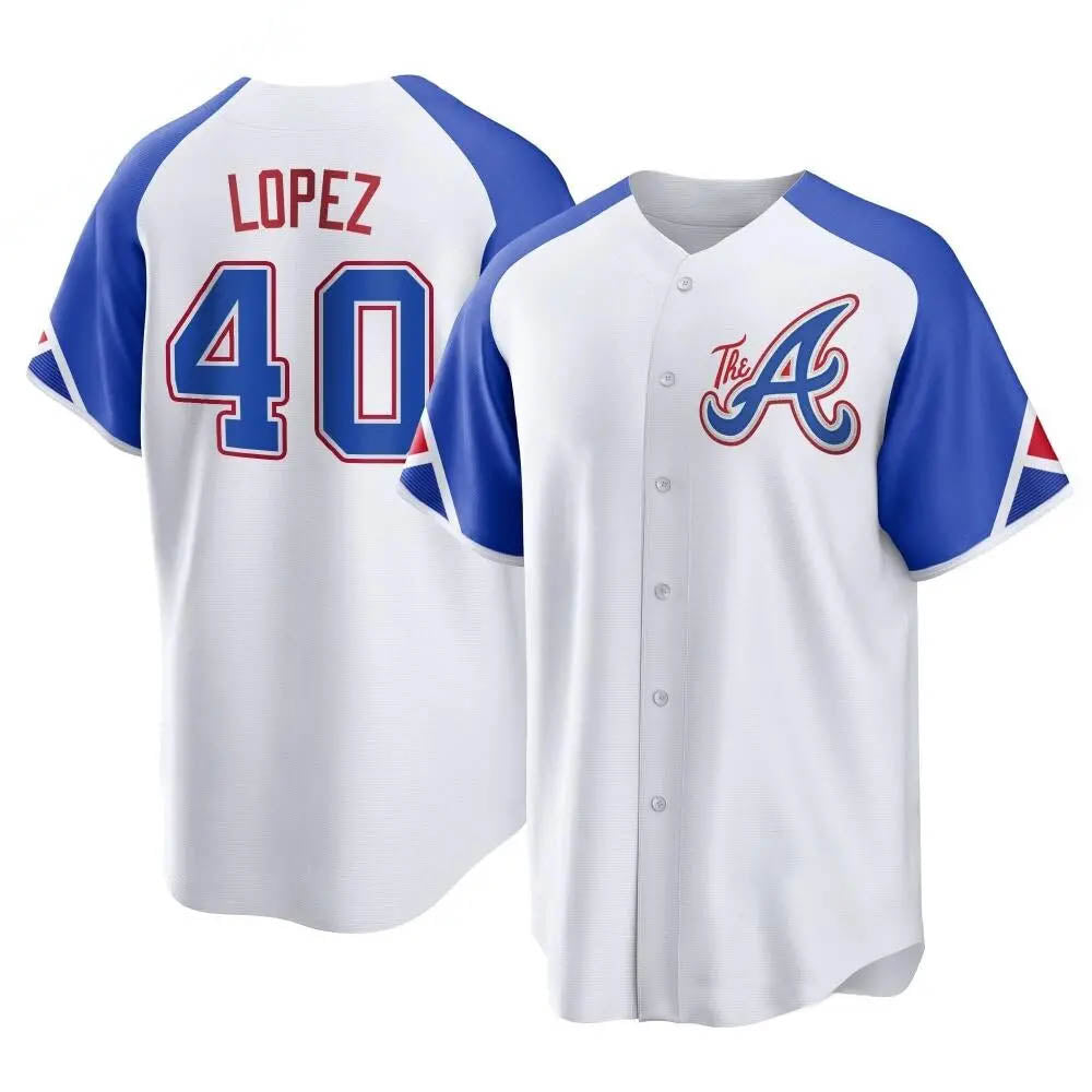 Elroe A.Braves #40 Reynaldo Lopez player White Replica City Connect Stitched Jerseys