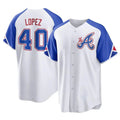Elroe A.Braves #40 Reynaldo Lopez player White Replica City Connect Stitched Jerseys