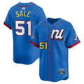 Elroe A.Braves #51 Chris Sale Player Blue National League Limited Stitched Jerseys