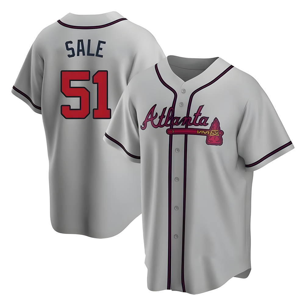 Elroe A.Braves #51 Chris Sale Player Gray City Connect Stitched Jerseys