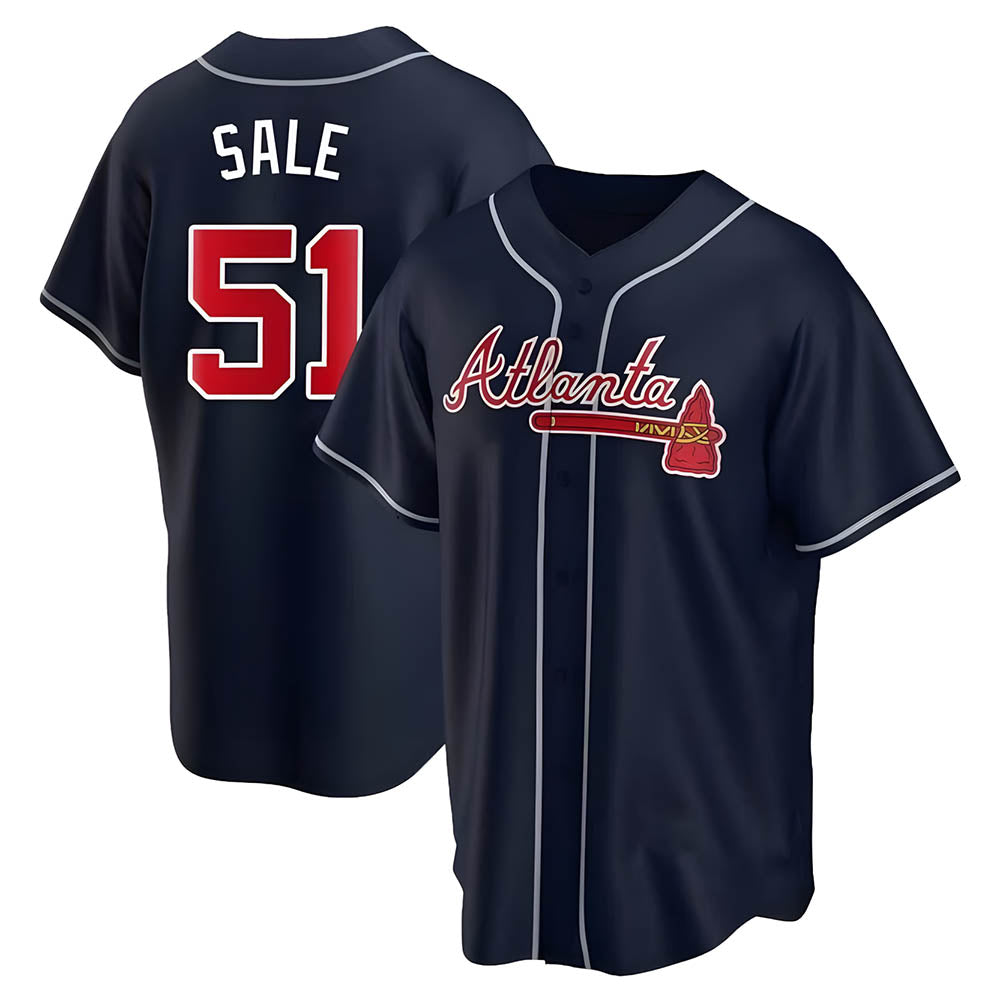 Elroe A.Braves #51 Chris Sale Player Navy City Connect Stitched Jerseys