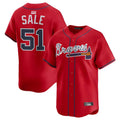 Elroe A.Braves #51 Chris Sale Player Red Alternate Limited Stitched Jerseys