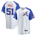 Elroe A.Braves #51 Chris Sale Player White City Connect Limited Stitched Jerseys