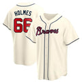 Elroe A.Braves #66 Grant Holmes Player Cream Replica Alternate Stitched Jerseys