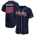Elroe A.Braves #66 Grant Holmes Player Navy Authentic Alternate Stitched Jerseys