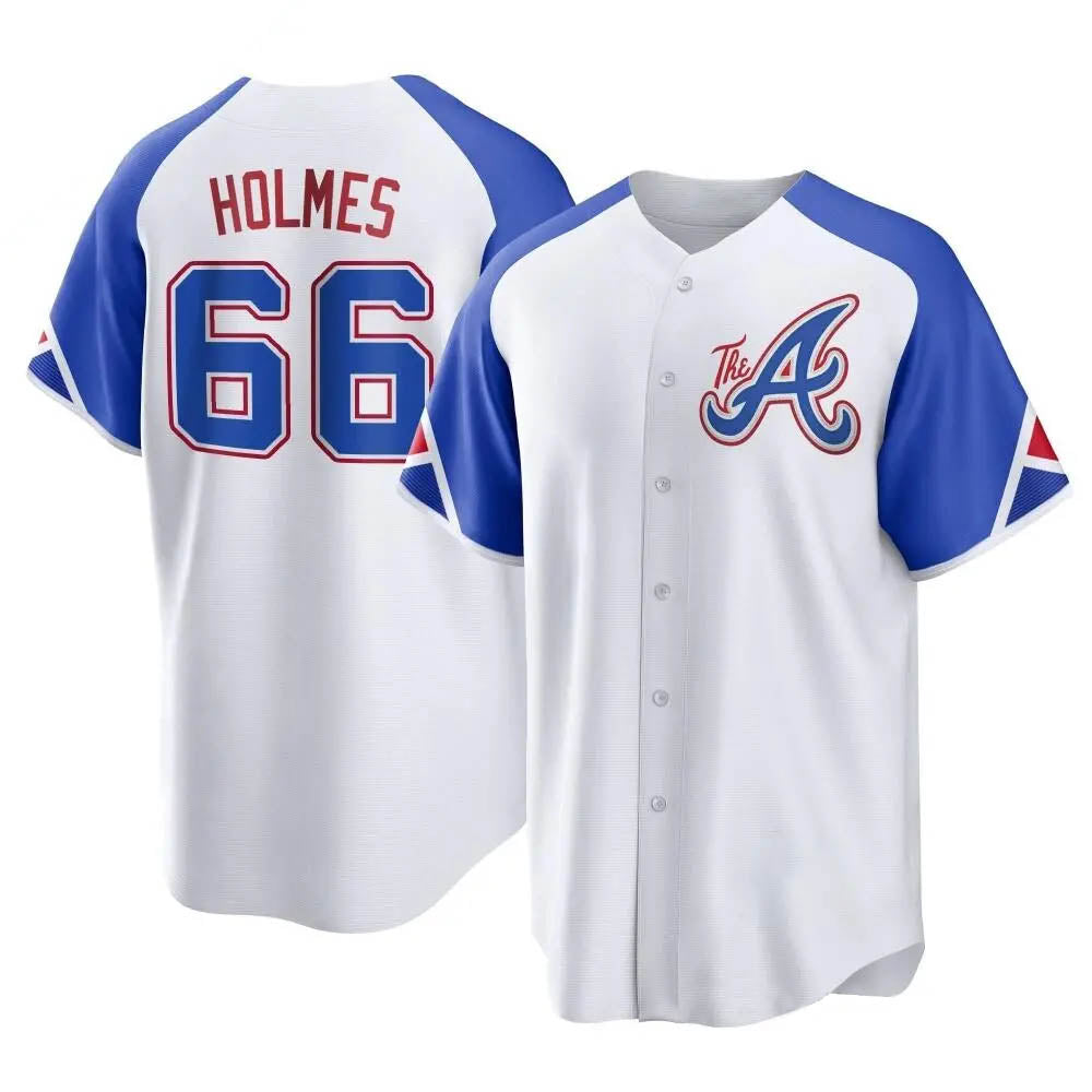 Elroe A.Braves #66 Grant Holmes Player White Replica City Connect Stitched Jerseys