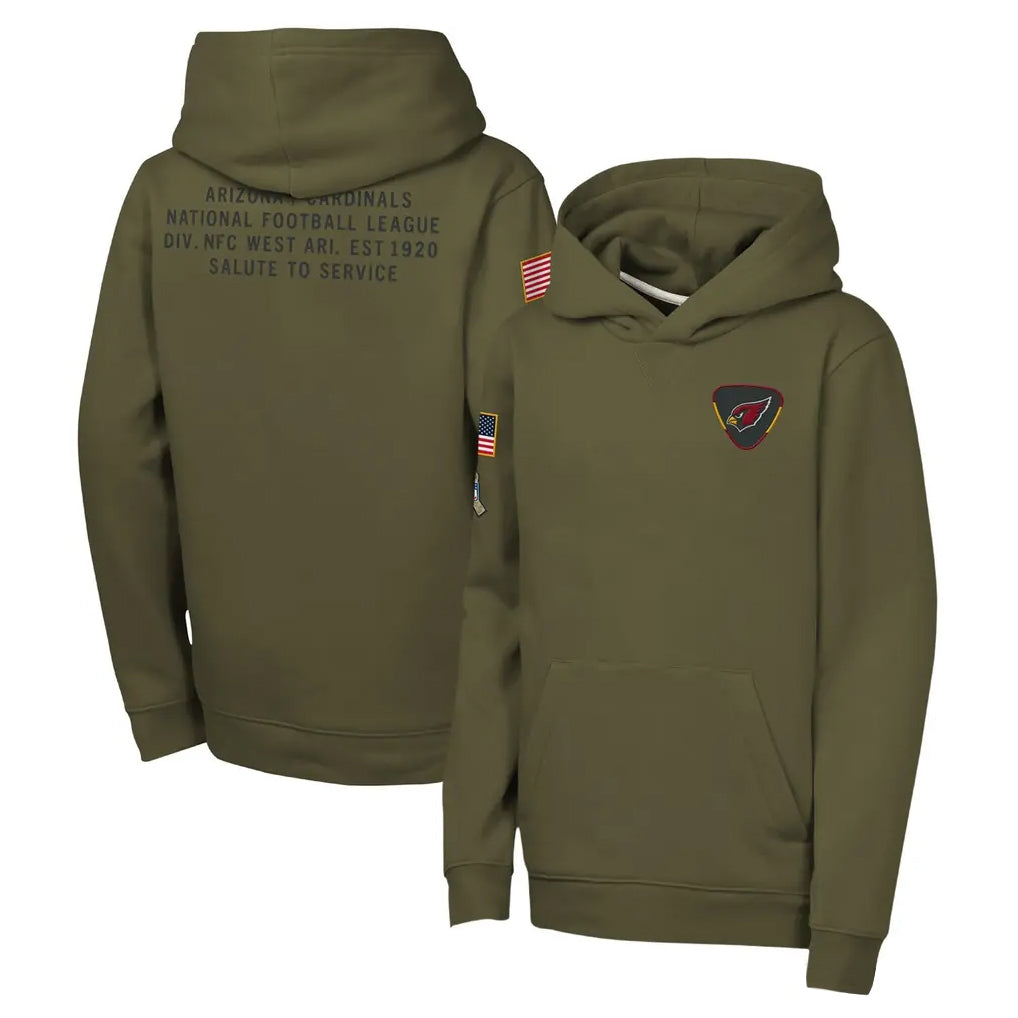 Elroe A.Cardinals Olive 2025 Salute to Service Fleece Hoodie Blank Player Stitched Jerseys