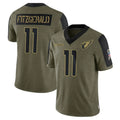 Elroe A.Cardinals #11 Larry Fitzgerald Player Salute To Service Olive Stitched Jerseys