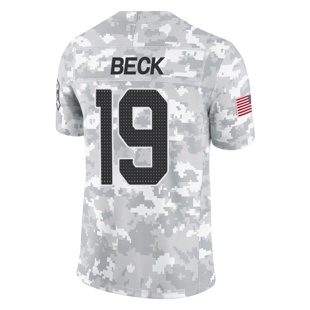 Elroe A.Cardinals #19 Carson Beck Player Camo Salute to Service Limited Home Stitched Jerseys