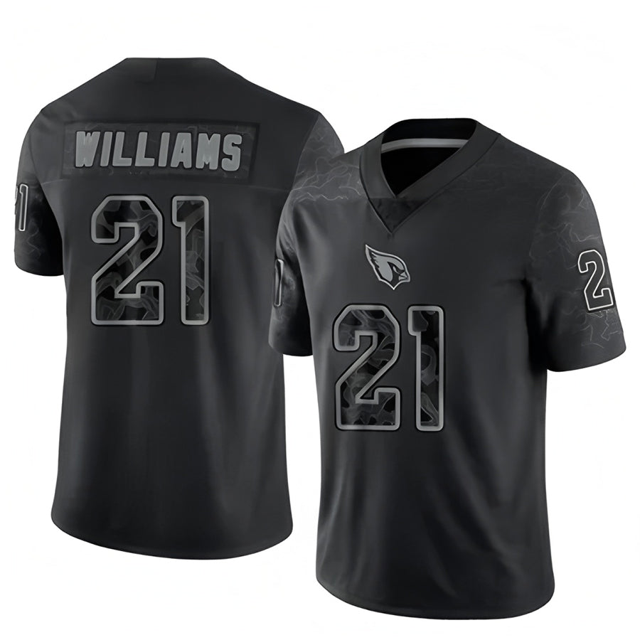 Elroe A.Cardinals #21 Garrett Williams Player Black RFLCTV Limited Stitched Jerseys