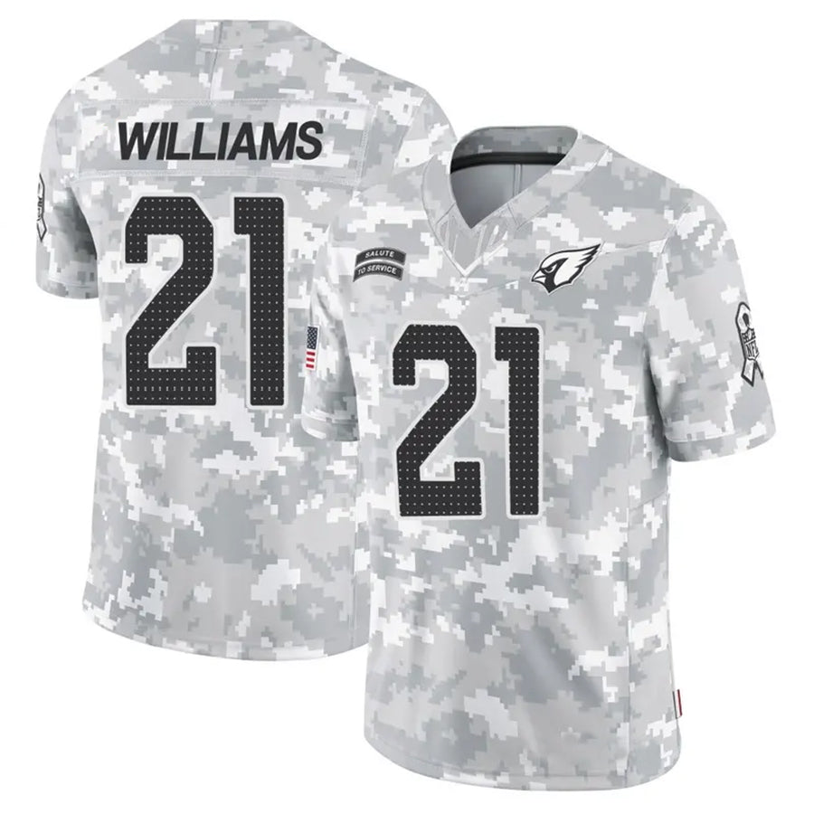 Elroe A.Cardinals #21 Garrett Williams Player Camo Salute to Service Limited Stitched Stitched Jerseys