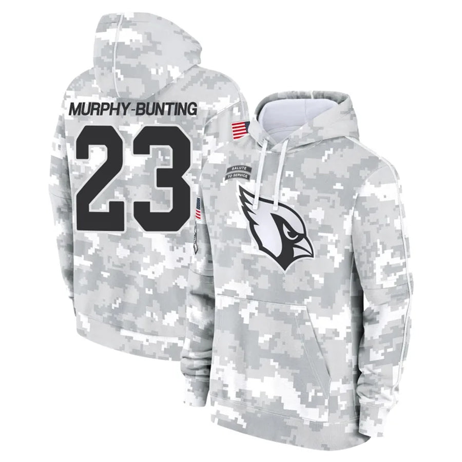 Elroe A.Cardinals #23 Sean Murphy-Bunting Player Camo Salute to Service Hoodies Stitched Jerseys