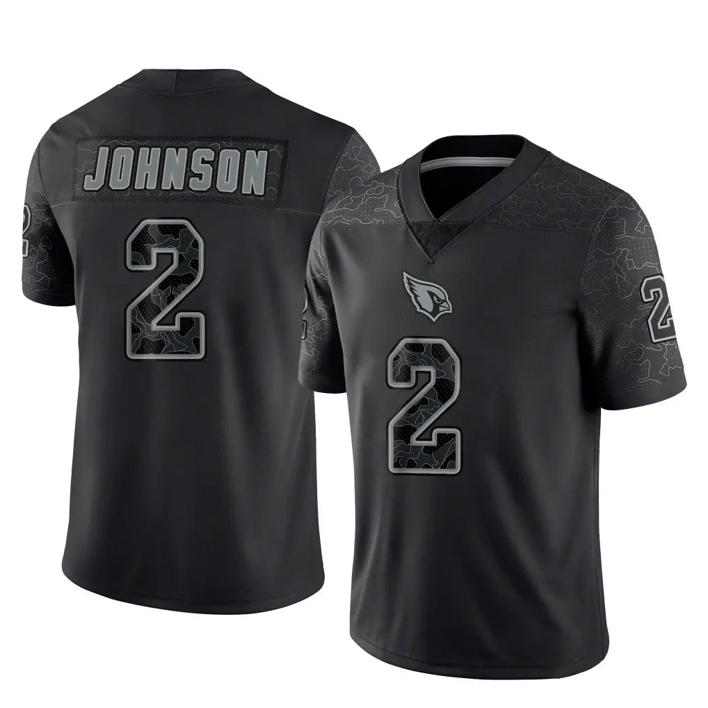 Elroe A.Cardinals #2 Will Johnson Player Black RFLCTV Limited Home Game Stitched Jerseys