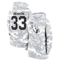 Elroe A.Cardinals #33 Trey Benson Player Arctic Camo Salute to Service Hoodies Stitched Jerseys