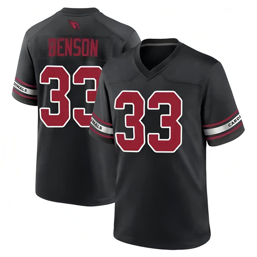Elroe A.Cardinals #33 Trey Benson Player Black Home Game Stitched Jerseys