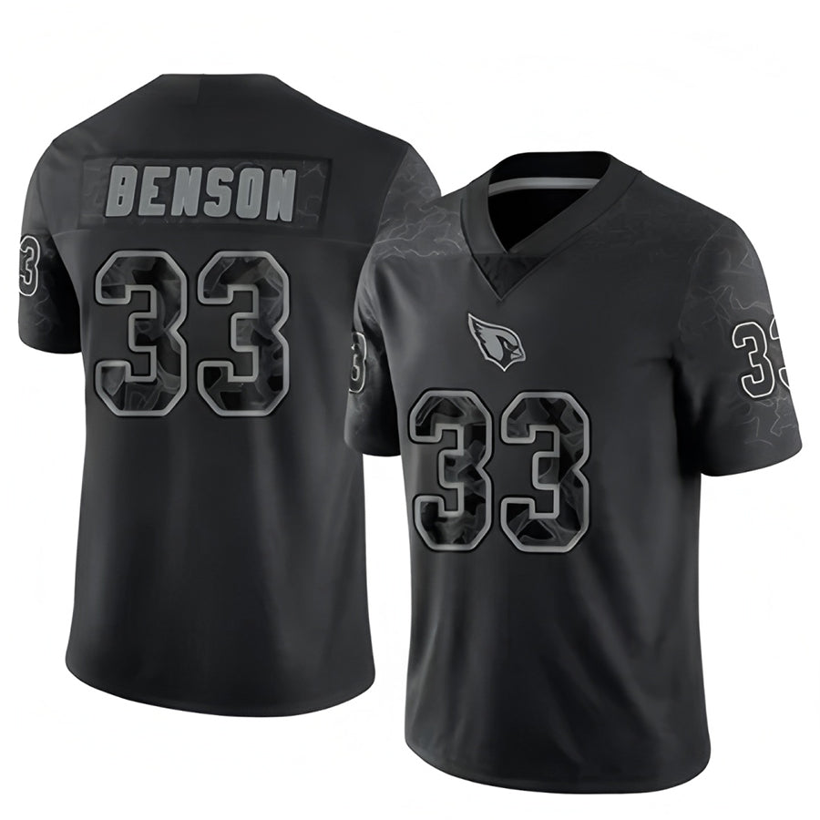 Elroe A.Cardinals #33 Trey Benson Player Black RFLCTV Limited Stitched Jerseys
