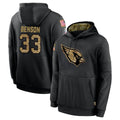 Elroe A.Cardinals #33 Trey Benson Player Black Salute to Service Hoodies Stitched Jerseys