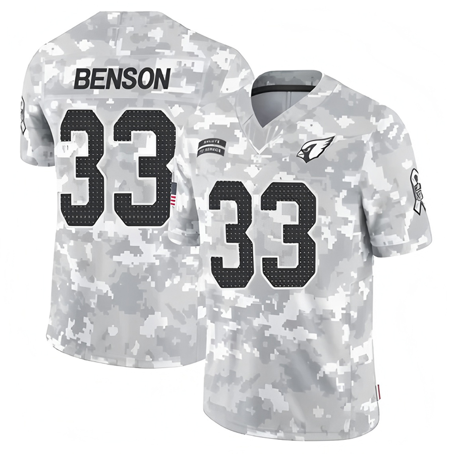 Elroe A.Cardinals #33 Trey Benson Player Camo Salute to Service Limited Stitched Jerseys