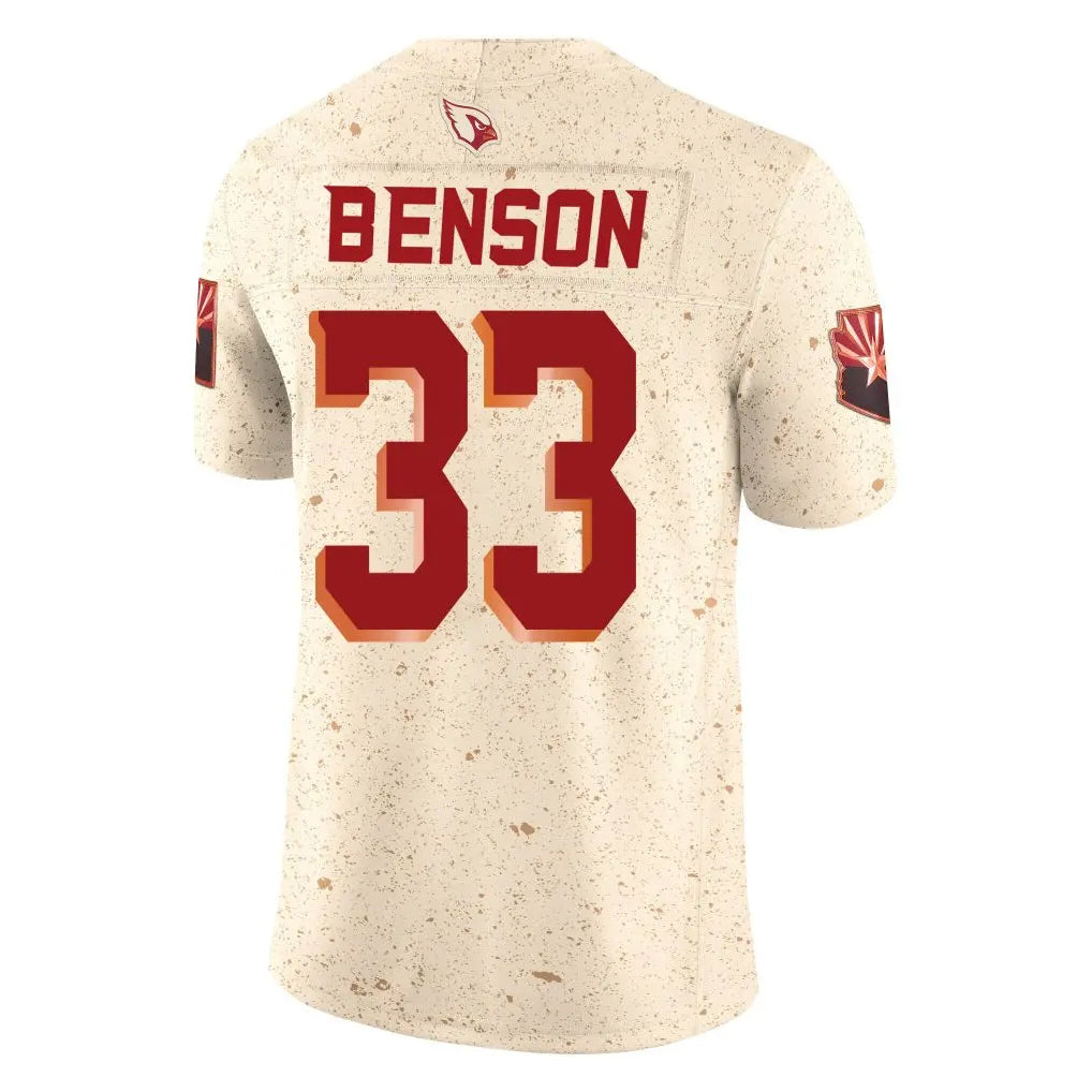 Elroe A.Cardinals #33 Trey Benson Player Cream Rivalries Collection Vapor Limited Home Game Stitched Jerseys