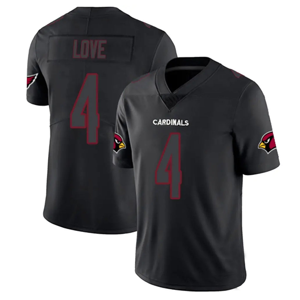 Elroe A.Cardinals #4 Jeremiyah Love Player Black Impact Limited Home Game Stitched Jerseys