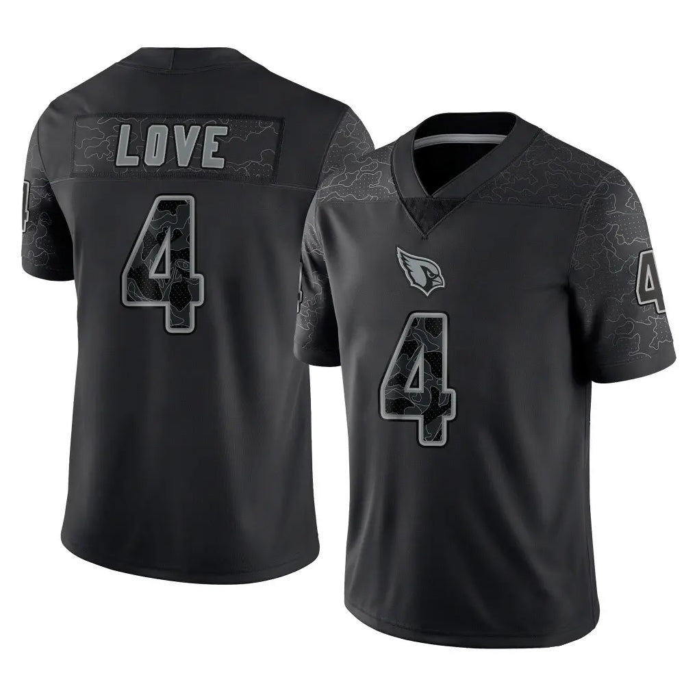 Elroe A.Cardinals #4 Jeremiyah Love Player Black RFLCTV Limited Home Game Stitched Jerseys