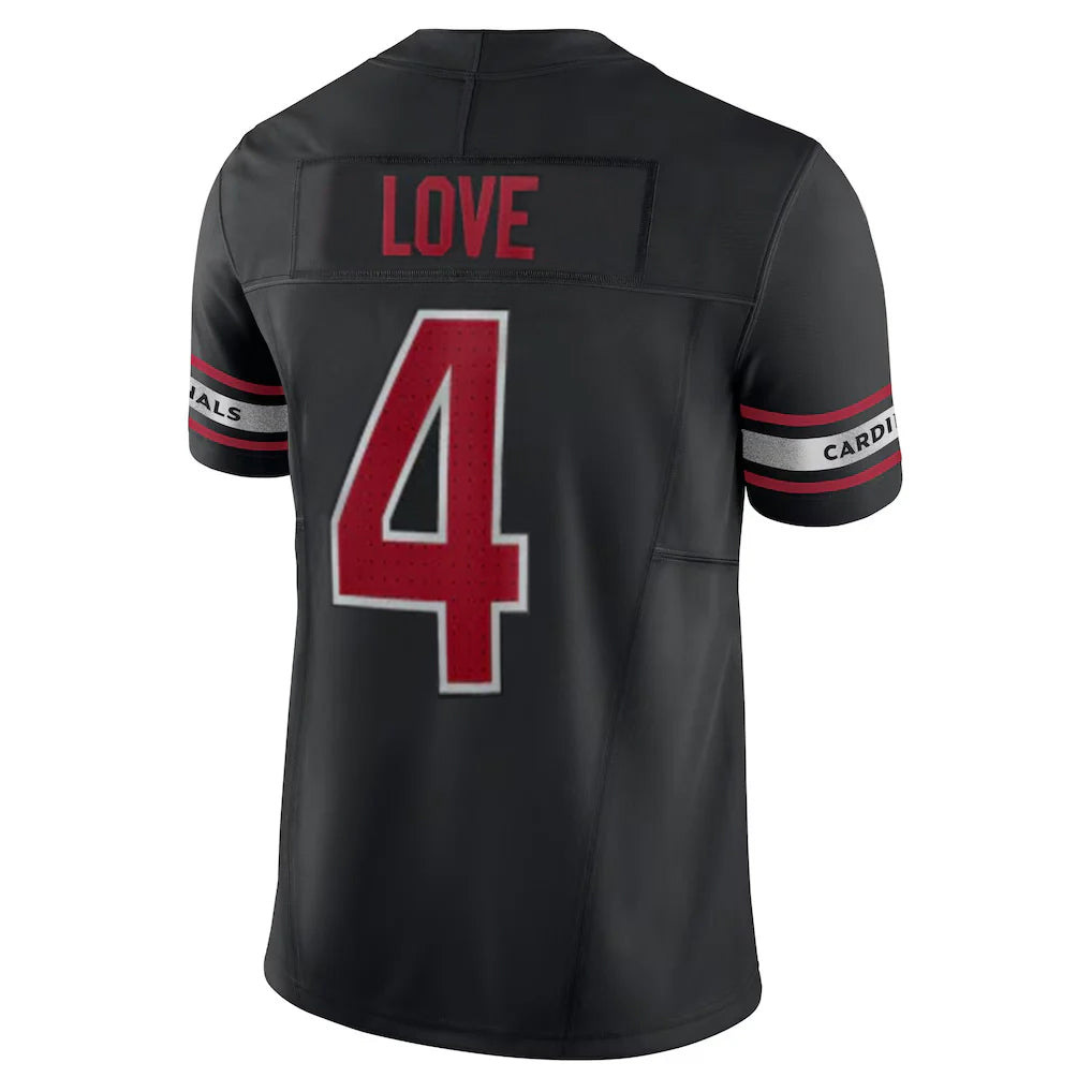 Elroe A.Cardinals #4 Jeremiyah Love Player Black Vapor F.U.S.E. Limited Home Game Stitched Jerseys