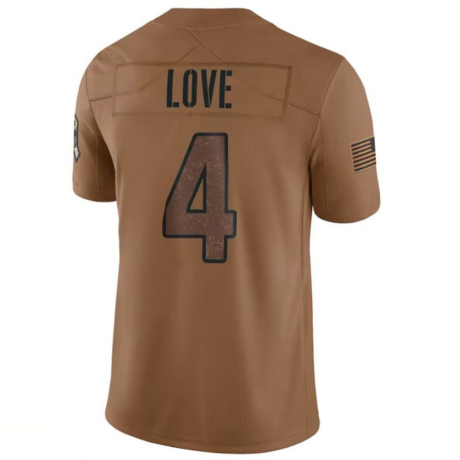 Elroe A.Cardinals #4 Jeremiyah Love Player Brown Limited Salute To Service Game Stitched Jerseys