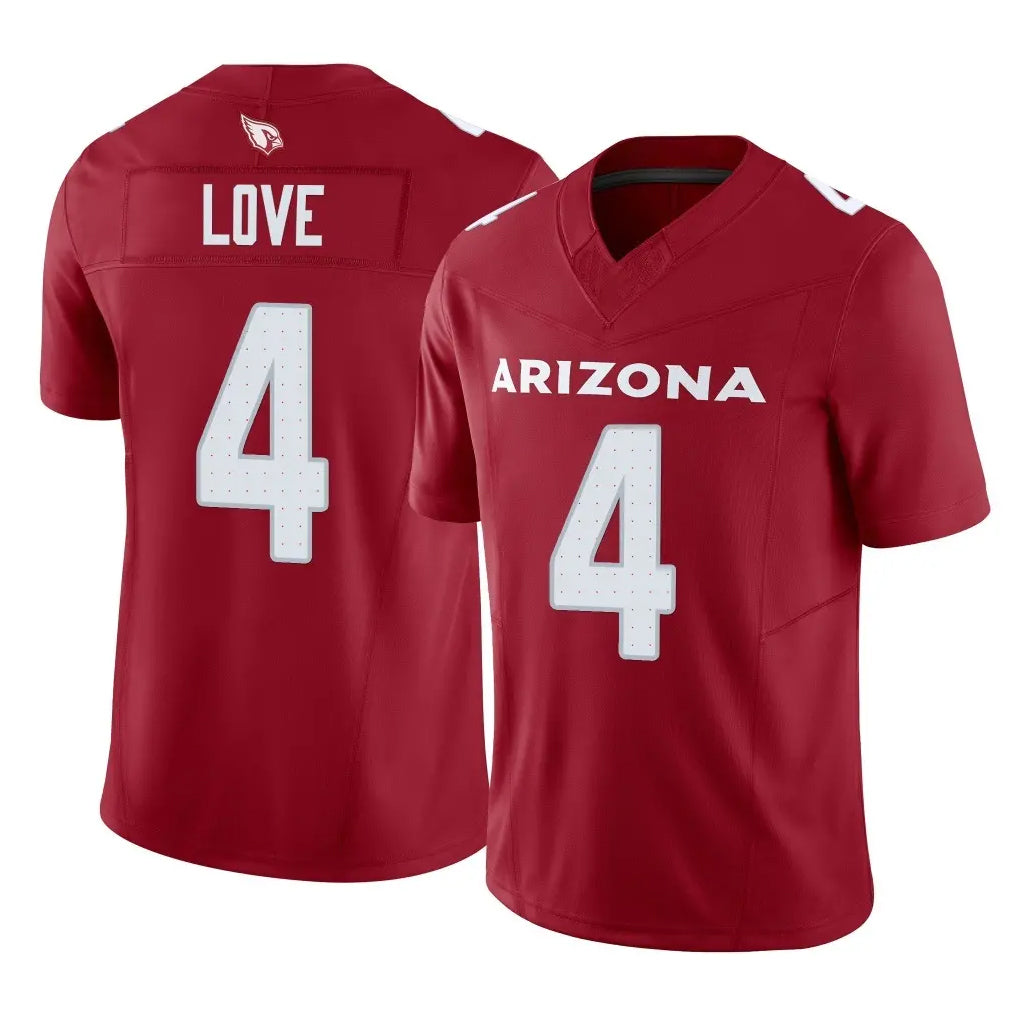 Elroe A.Cardinals #4 Jeremiyah Love Player Cardinal Vapor F.U.S.E. Limited Home Game Stitched Jerseys
