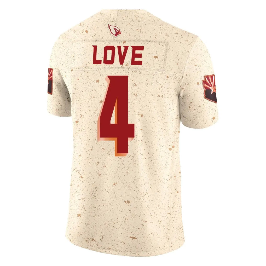 Elroe A.Cardinals #4 Jeremiyah Love Player Cream Rivalries Collection Vapor Limited Home Game Stitched Jerseys