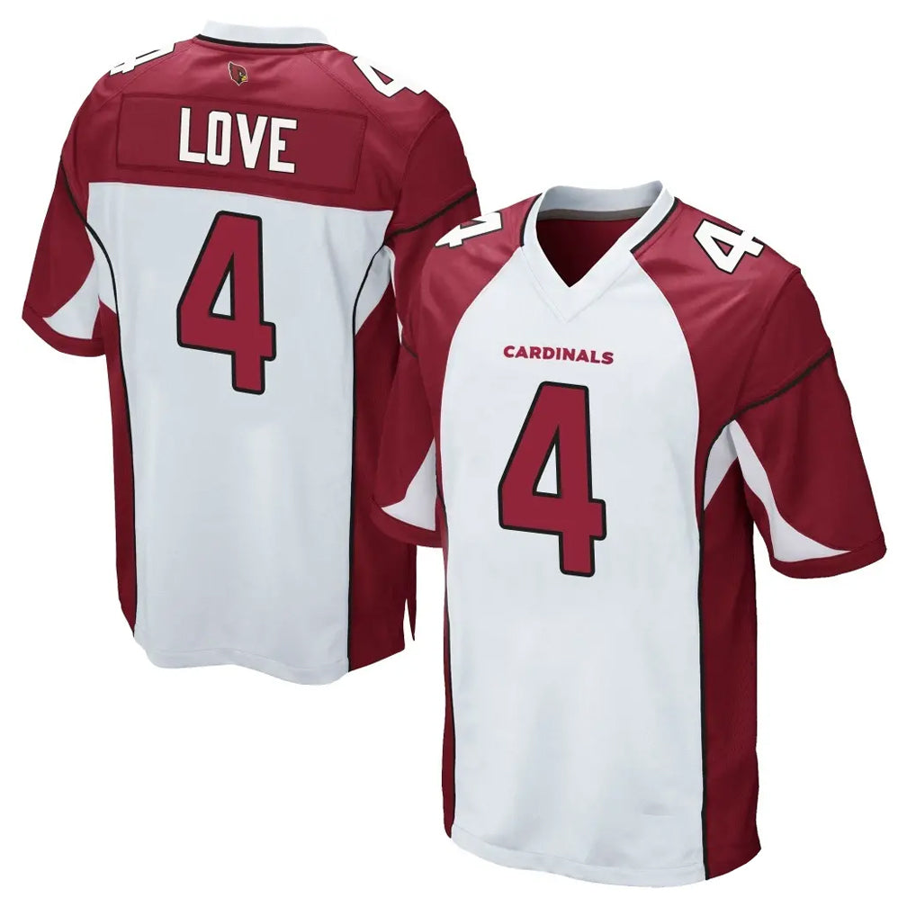 Elroe A.Cardinals #4 Jeremiyah Love Player White Cardinal Home Game Stitched Jerseys
