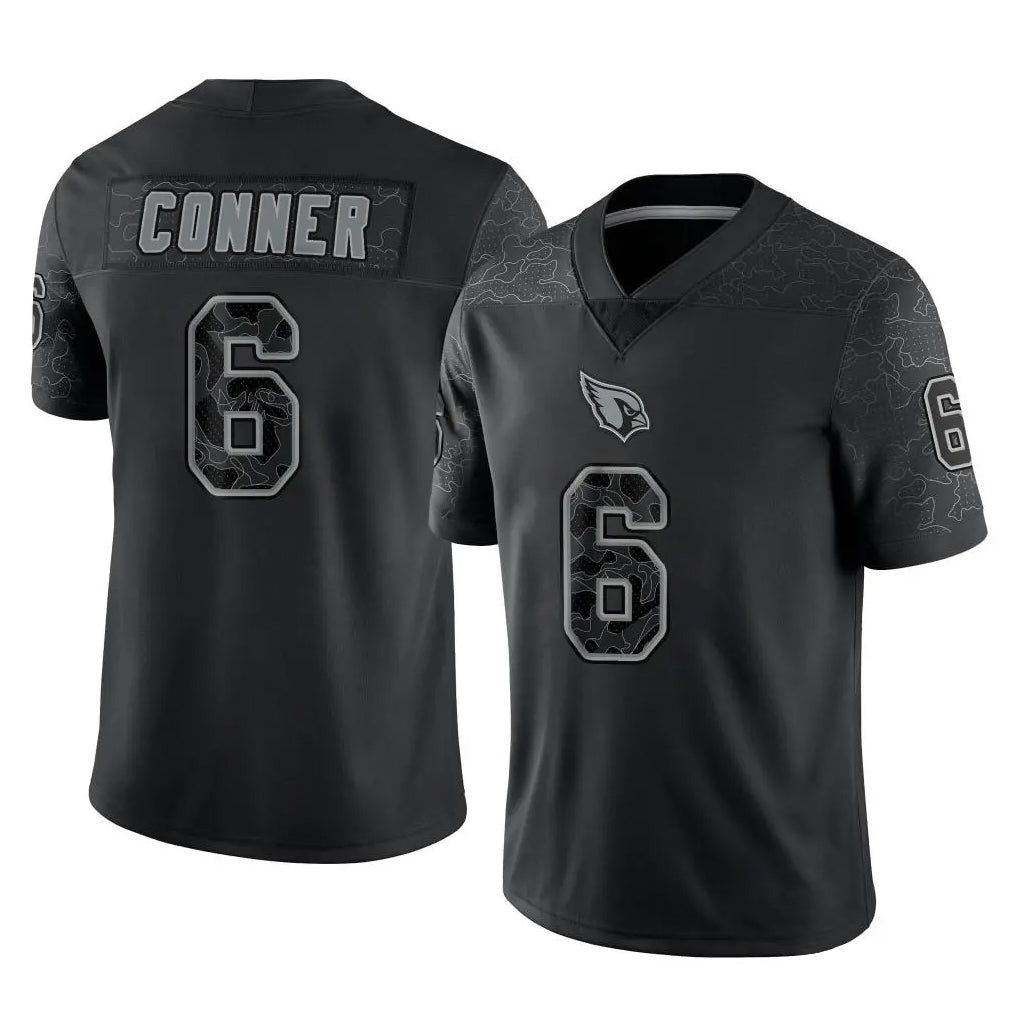 Elroe A.Cardinals #6 James Conner Player Black RFLCTV Limited Home Game Stitched Jerseys