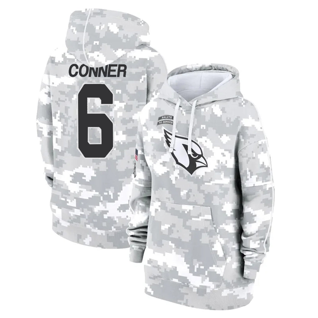 Elroe A.Cardinals #6 James Conner Player Camo Salute to Service Hoodies Stitched Jerseys