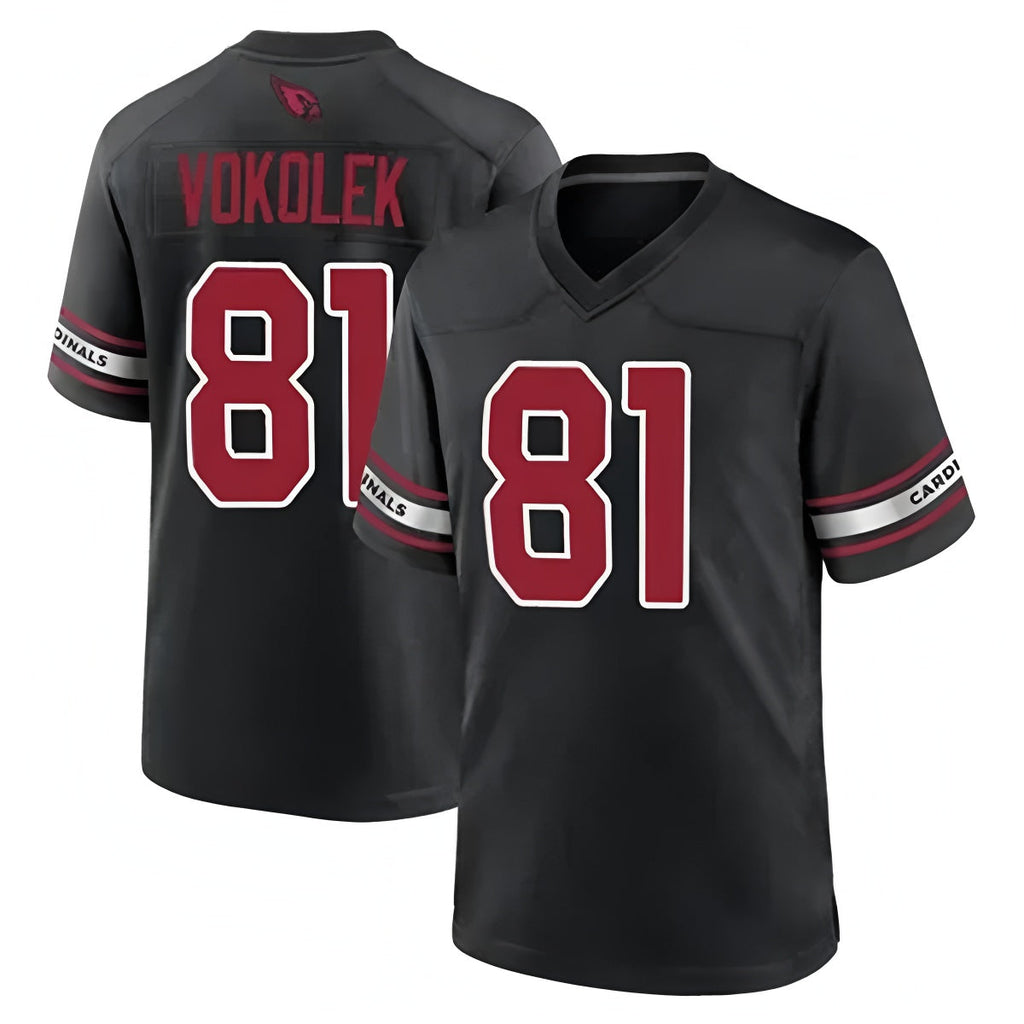 Elroe A.Cardinals #81 Travis Vokolek Player Black Home Game Stitched Jerseys