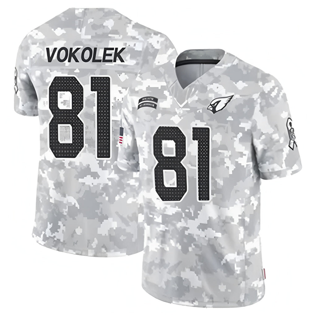 Elroe A.Cardinals #81 Travis Vokolek Player Camo Salute to Service Limited Stitched Stitched Jerseys