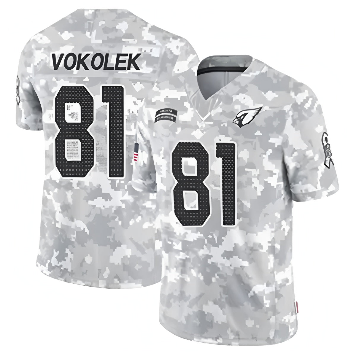 Elroe A.Cardinals #81 Travis Vokolek Player Camo Salute to Service Limited Stitched Stitched Jerseys