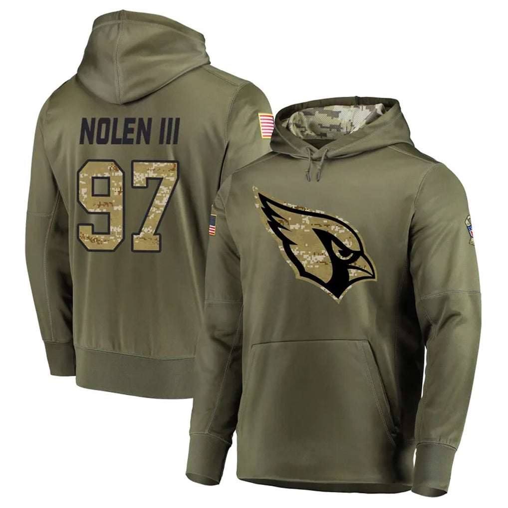 Elroe A.Cardinals #97 Walter Nolen Player Olive Salute to Service Limited Hoodies Stitched Jerseys