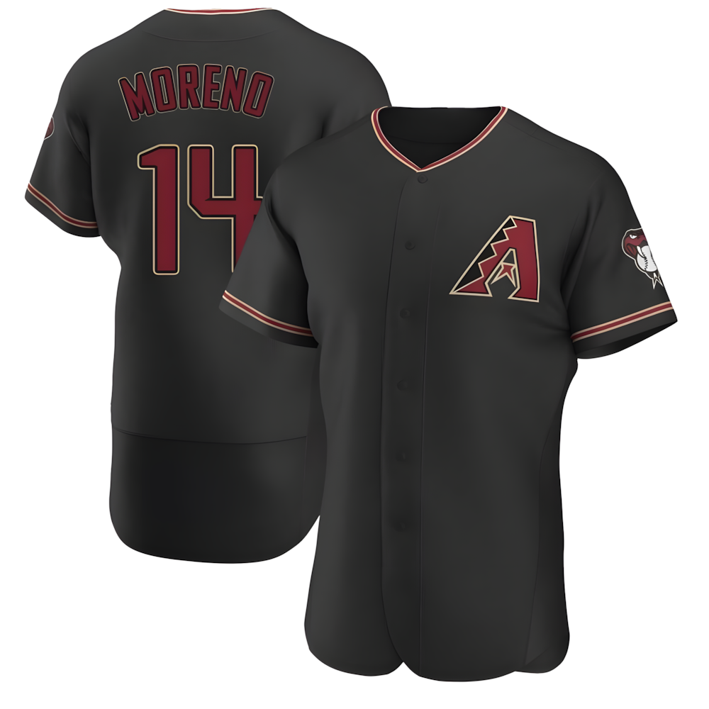 Elroe A.Diamondbacks #14 Gabriel Moreno Player Black Authentic Alternate Stitched Jerseys