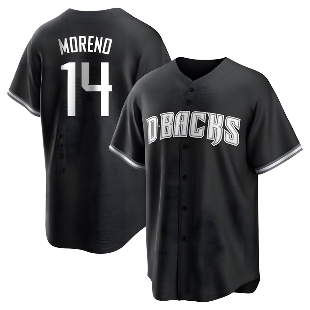 Elroe A.Diamondbacks #14 Gabriel Moreno Player Black jersey White Replica Stitched Jerseys