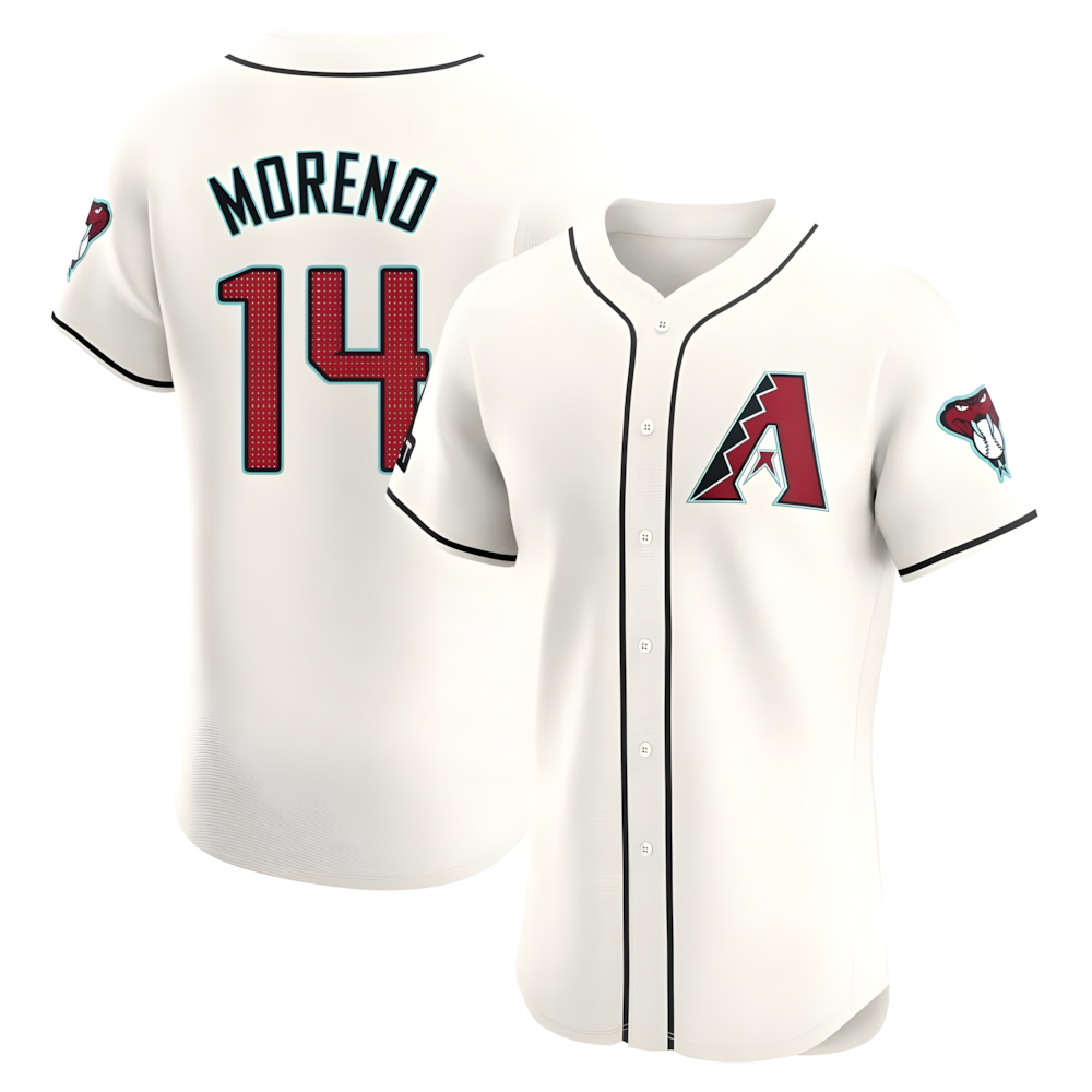 Elroe A.Diamondbacks #14 Gabriel Moreno Player Cream Elite Home Patch Stitched Jerseys