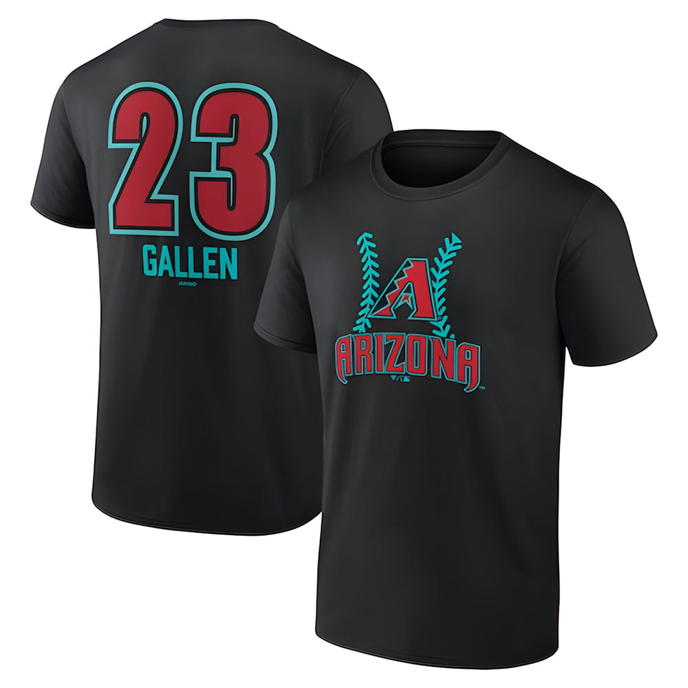 Elroe A.Diamondbacks #23 Zac Gallen Player Black Fuse City Connect round collar T shirt Stitched Jerseys