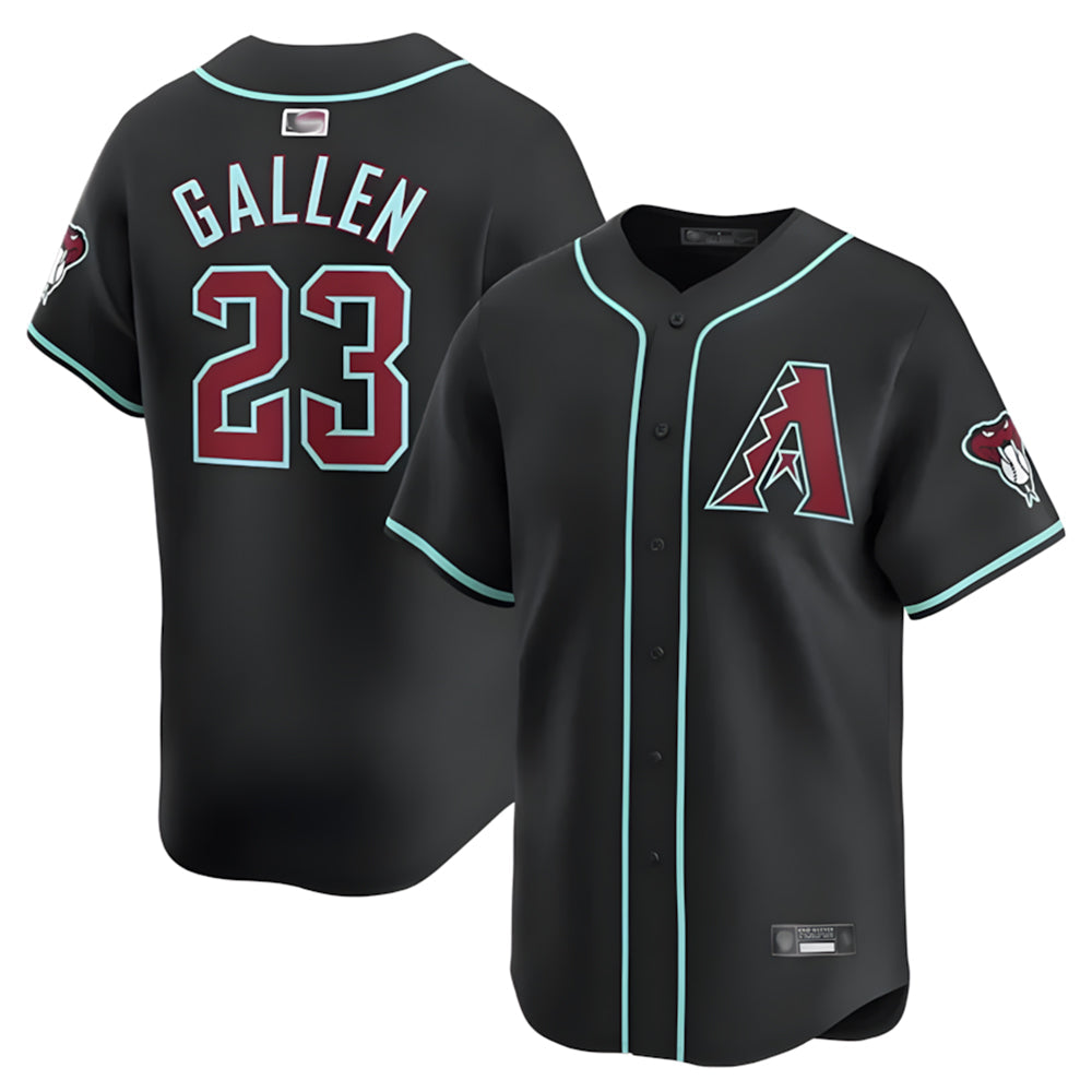 Elroe A.Diamondbacks #23 Zac Gallen Player Black Replica Game Stitched Jerseys