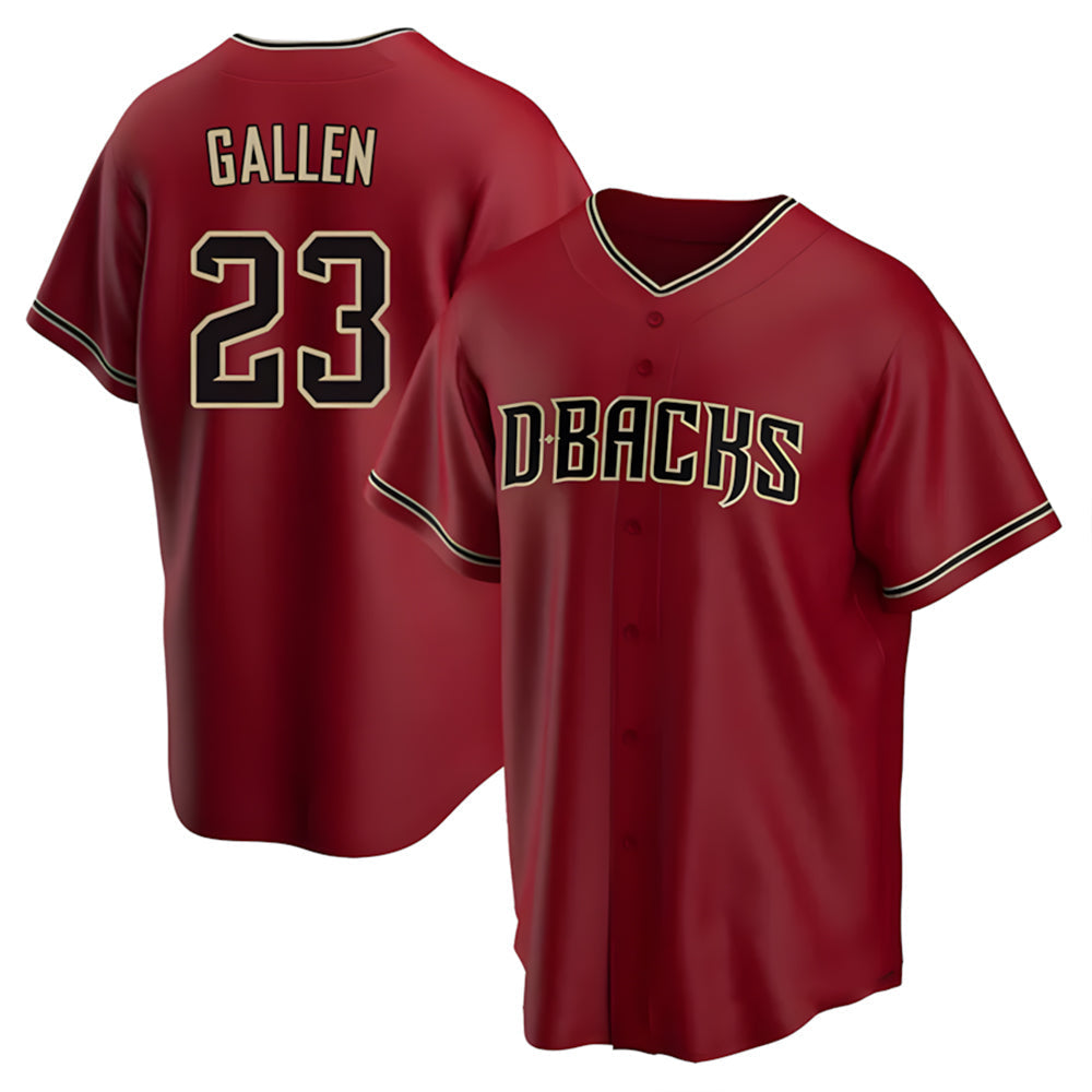 Elroe A.Diamondbacks #23 Zac Gallen Player Red Replica Game Stitched Jerseys