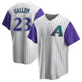 Elroe A.Diamondbacks #23 Zac Gallen Player White-Purple Replica Stitched Jerseys