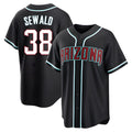 Elroe A.Diamondbacks #38 Paul Sewald Player  Black Replica Fashion Out Stitched Jersey