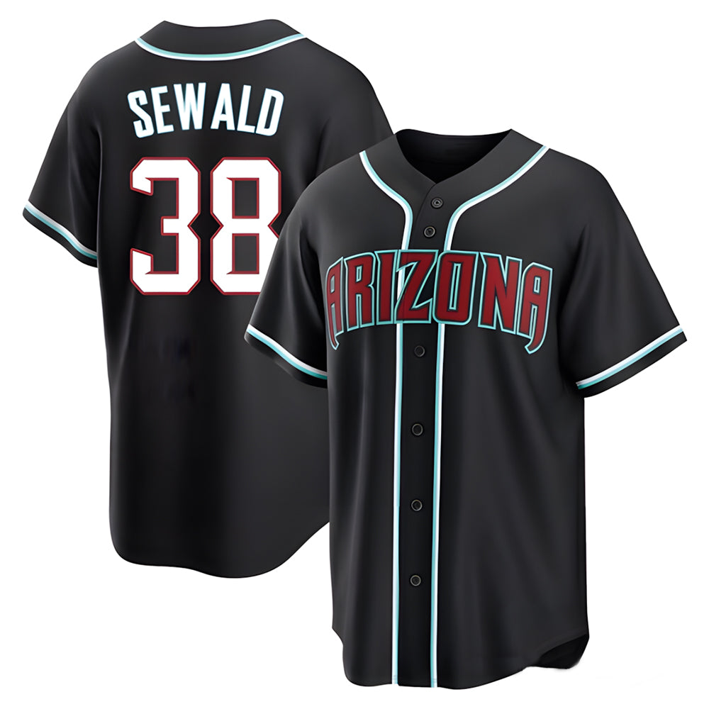 Elroe A.Diamondbacks #38 Paul Sewald Player  Black Replica Fashion Out Stitched Jersey