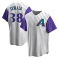 Elroe A.Diamondbacks #38 Paul Sewald Player  Cream Purple Alternate Cooperstown Collection Stitched Jersey