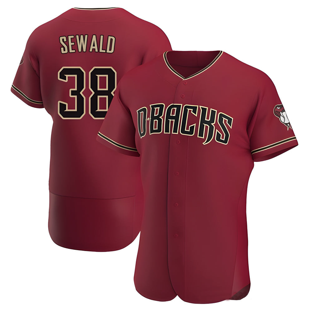 Elroe A.Diamondbacks #38 Paul Sewald Player Red Crimson Alternate Stitched Jersey