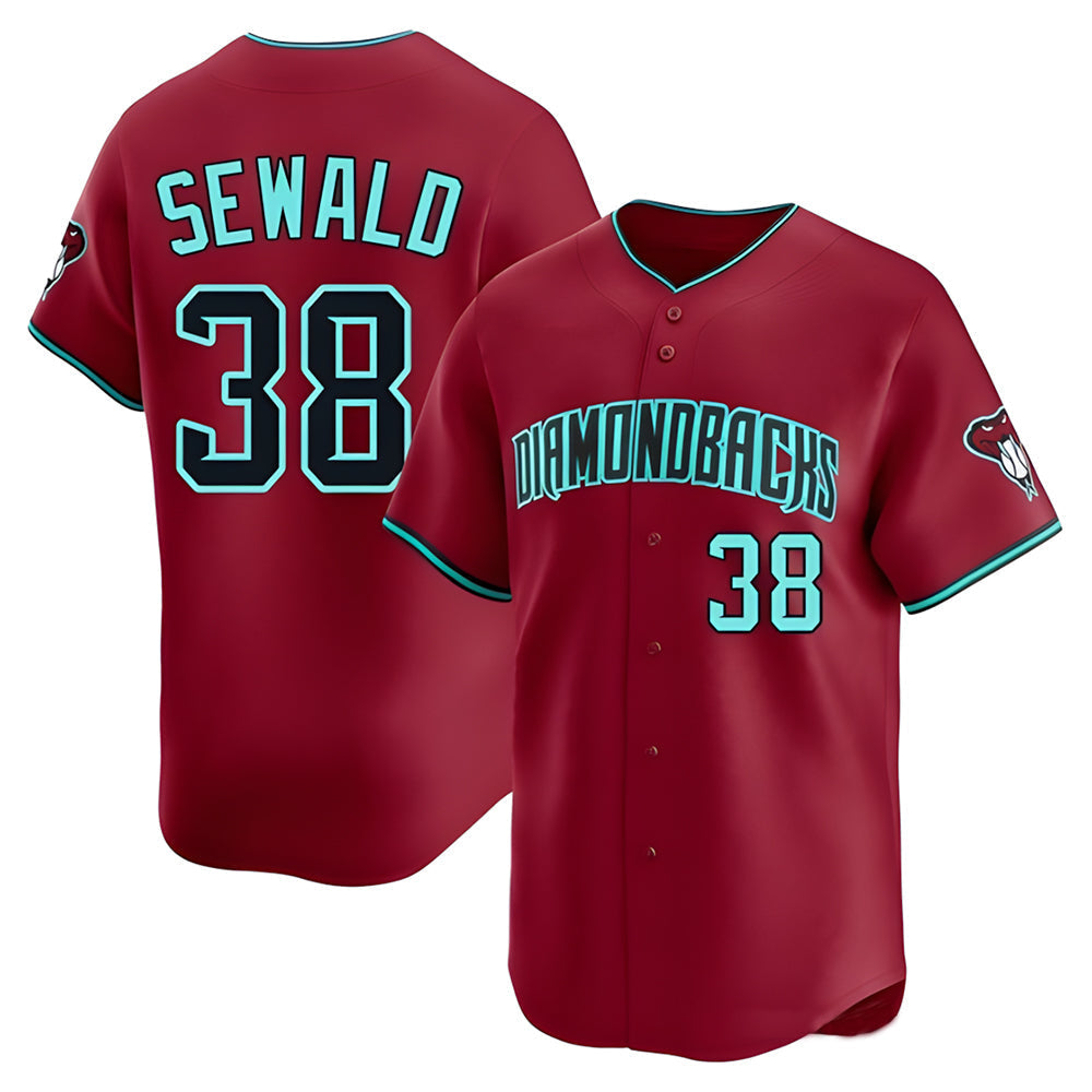 Elroe A.Diamondbacks #38 Paul Sewald Player Red Limited Alternate Stitched Jersey