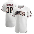 Elroe A.Diamondbacks #38 Paul Sewald Player White Authentic Crimson Home Stitched Jersey