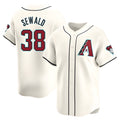 Elroe A.Diamondbacks #38 Paul Sewald Player White Limited Home Stitched Jersey